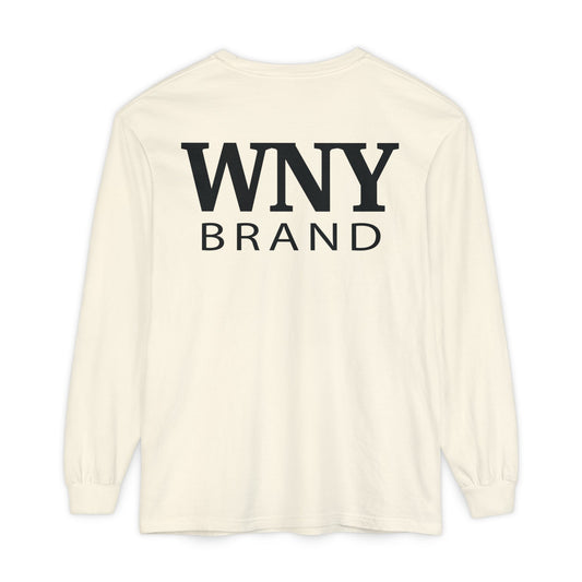 Basic WNY Brand Long Sleeve Tee — Minimal Logo Centered Front & Back