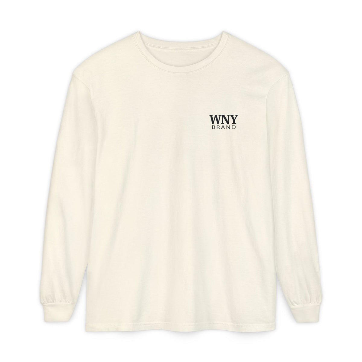 WNY Brand Long Sleeve Tee — Minimal Logo Chest & Bold Back