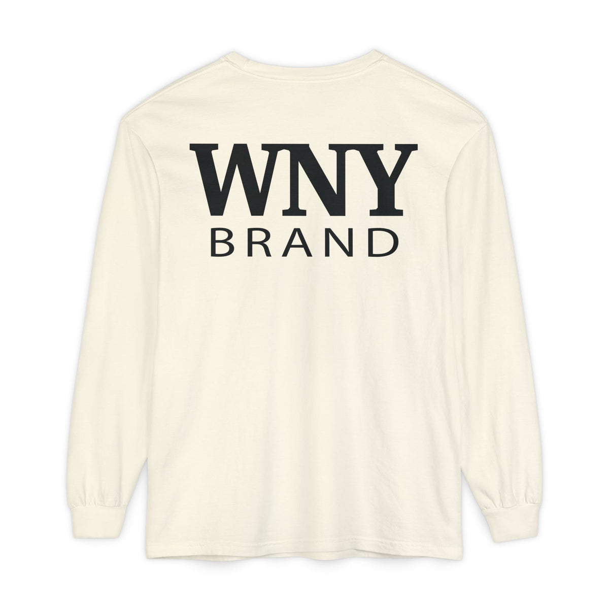 WNY Brand Long Sleeve Tee — Minimal Logo Chest & Bold Back