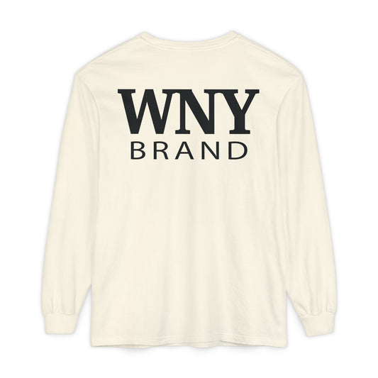 WNY Brand Long Sleeve Tee — Minimal Logo Chest & Bold Back
