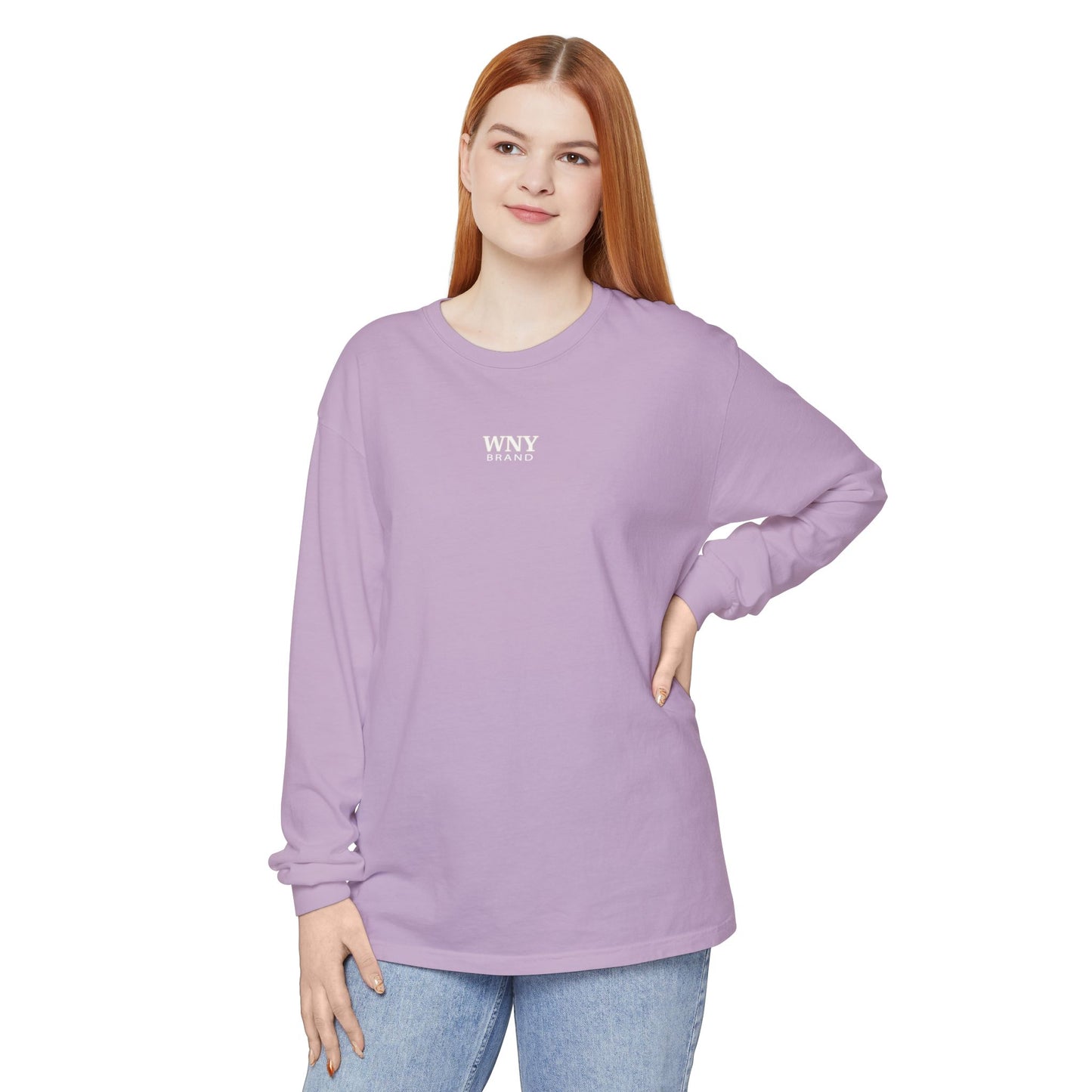 WNY Womens Unisex Garment-dyed Long Sleeve T-Shirt