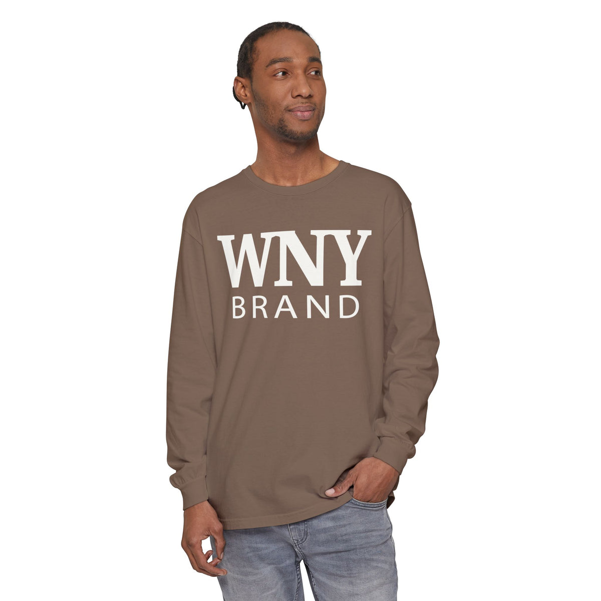 WNY Brand Long Sleeve T‑Shirt — Garment-Dyed Casual Tee