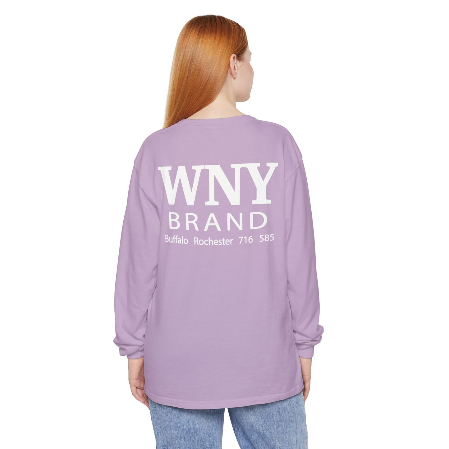 WNY Womens Unisex Garment-dyed Long Sleeve T-Shirt