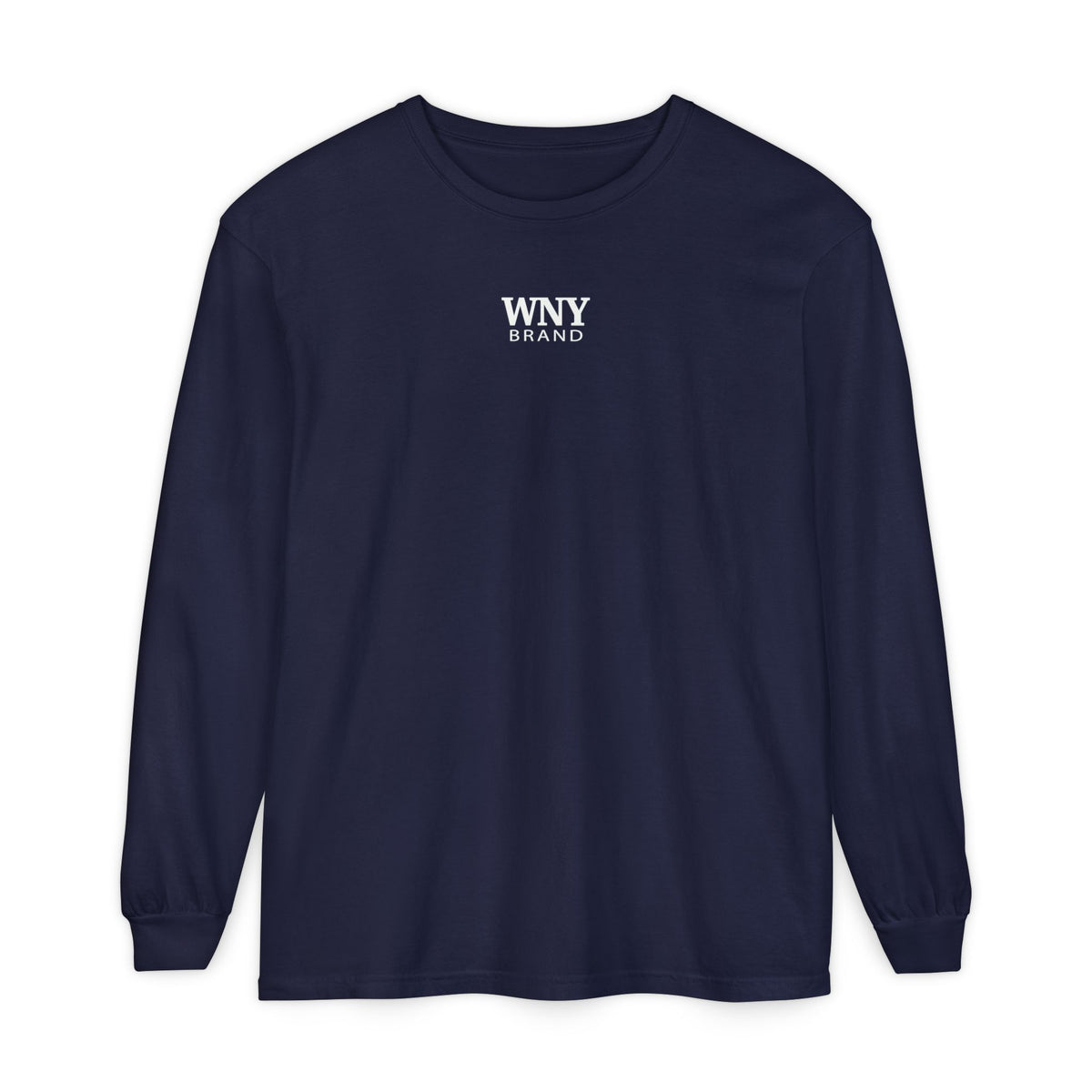 WNY Brand Long Sleeve Tee — Classic Logo Navy T-Shirt