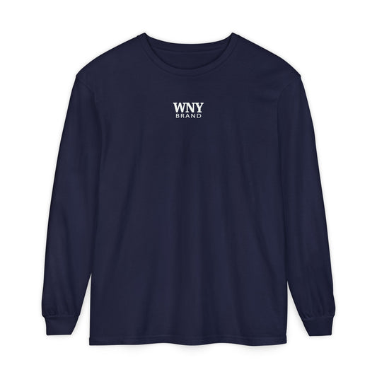 WNY Brand Long Sleeve Tee — Classic Logo Navy T-Shirt