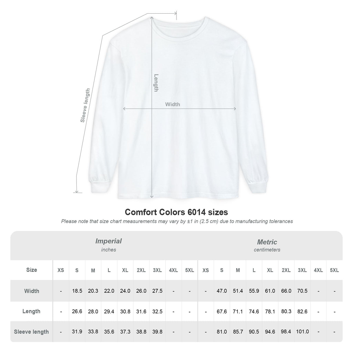 Basic WNY Brand Long Sleeve Tee — Minimal Logo Centered Front & Back