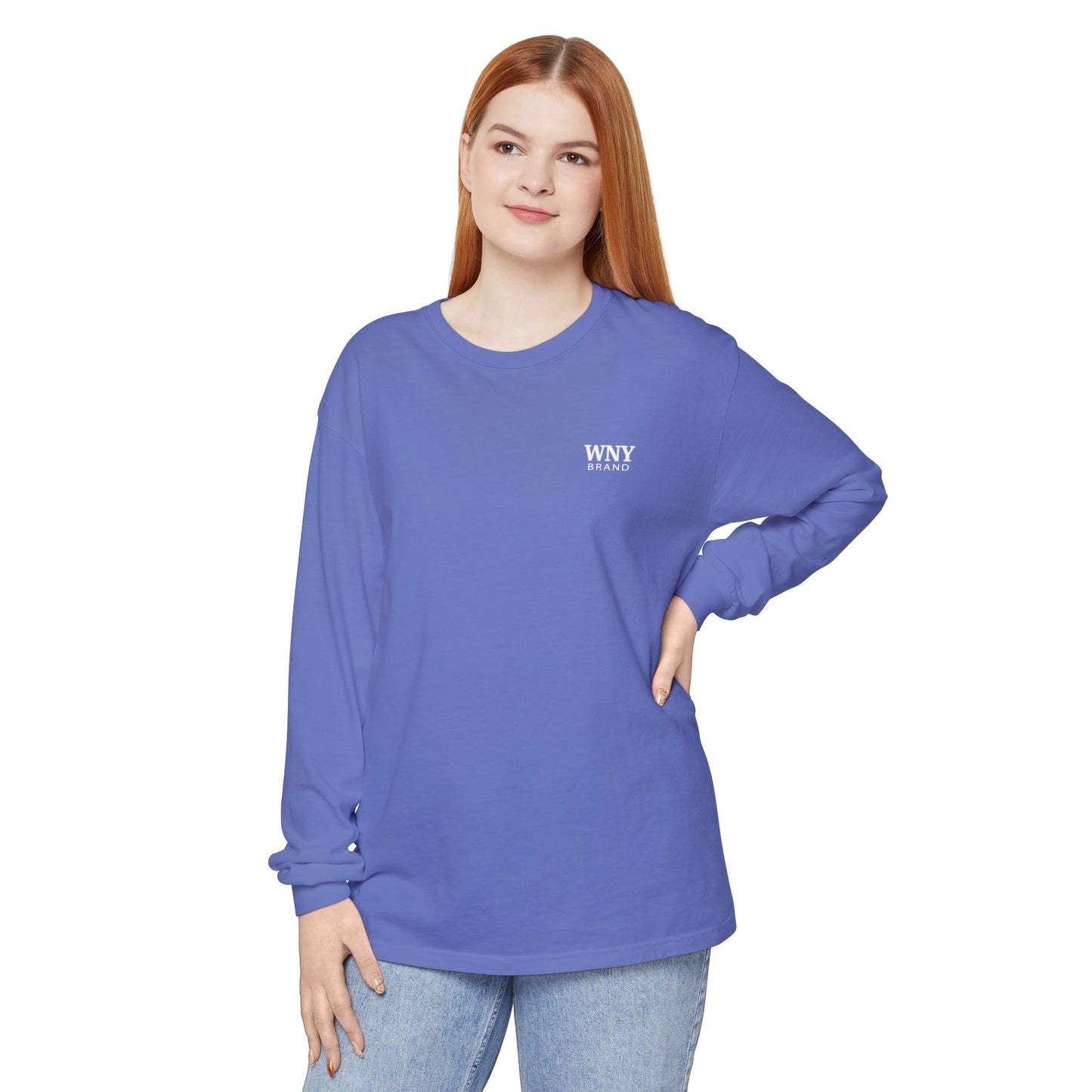 WNY BRAND Classic Garment Dyed Long Sleeve Shirt — periwinkle