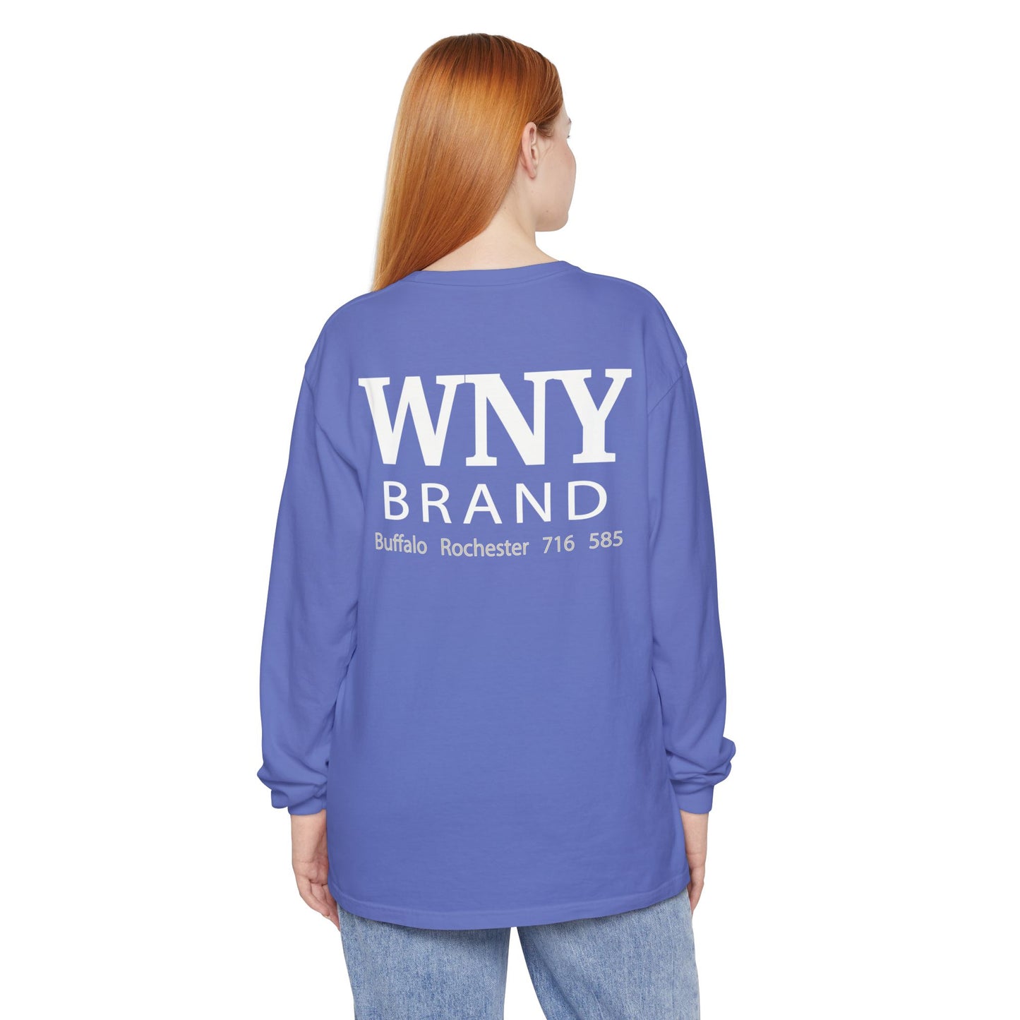 WNY BRAND Classic Garment Dyed Long Sleeve Shirt — periwinkle